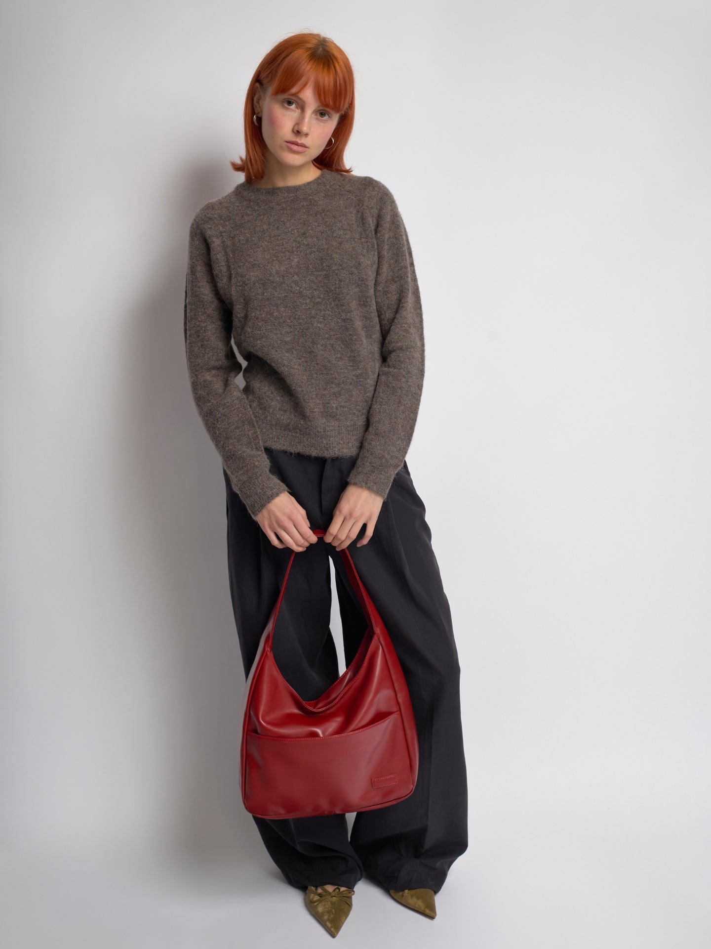Simple Vegan Hobo Shoulder Bag - Empty Design