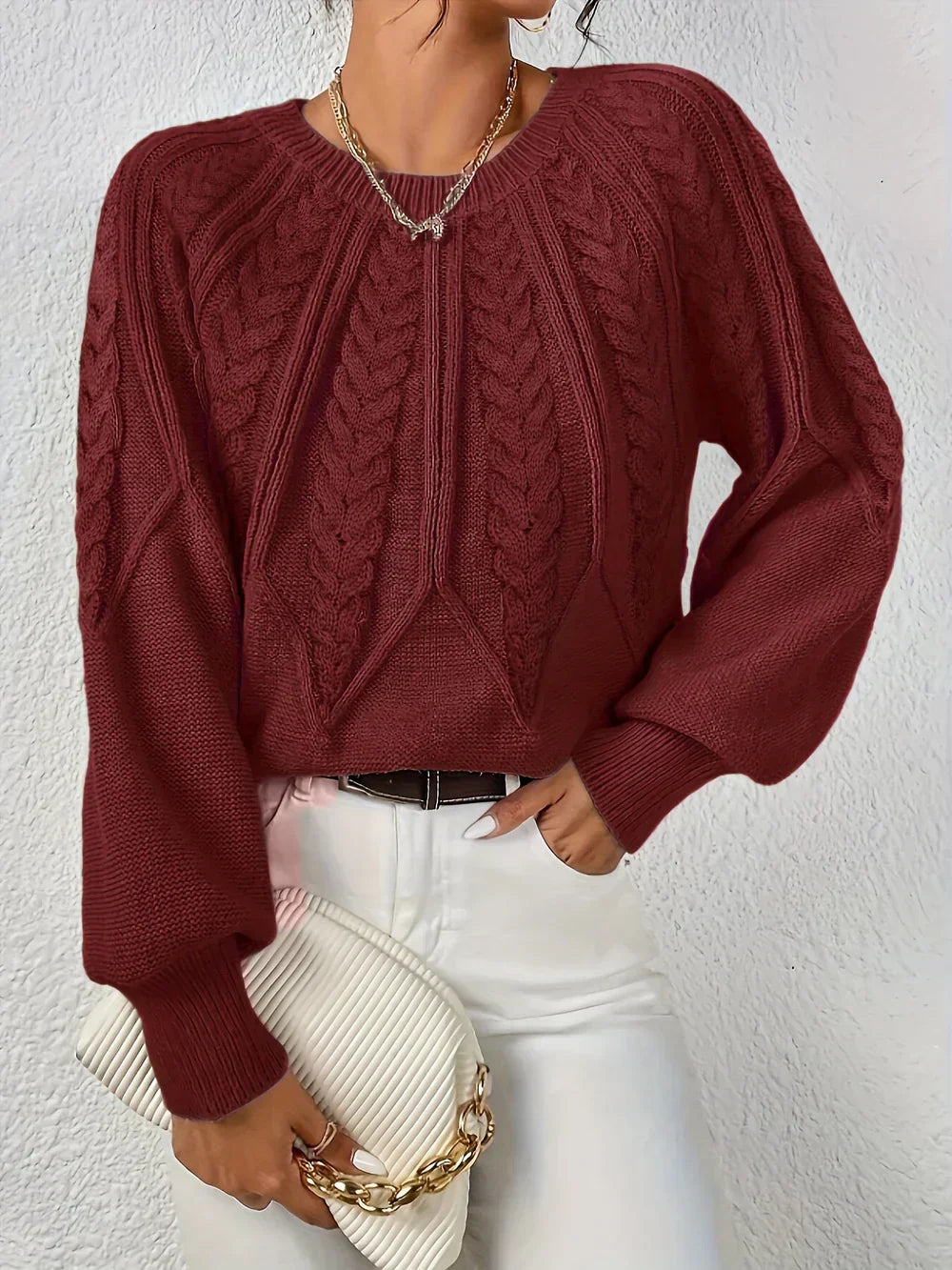 Autumn Cable Knit Sweater for Women