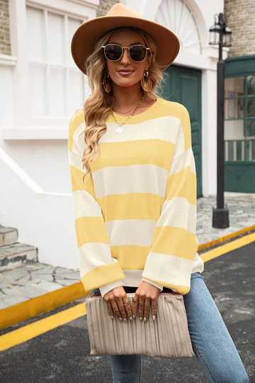 Kyra - Striped Knit Sweater for Casual Wear