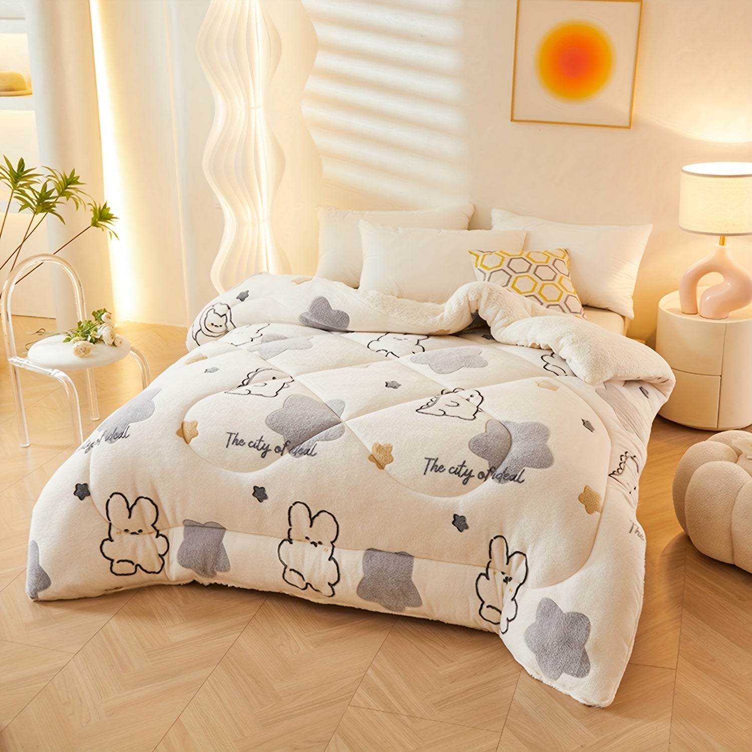 Cozy Floral Print Flannel Duvet for Your Bedroom
