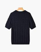 FLORENCE Cable Knit Polo Shirt