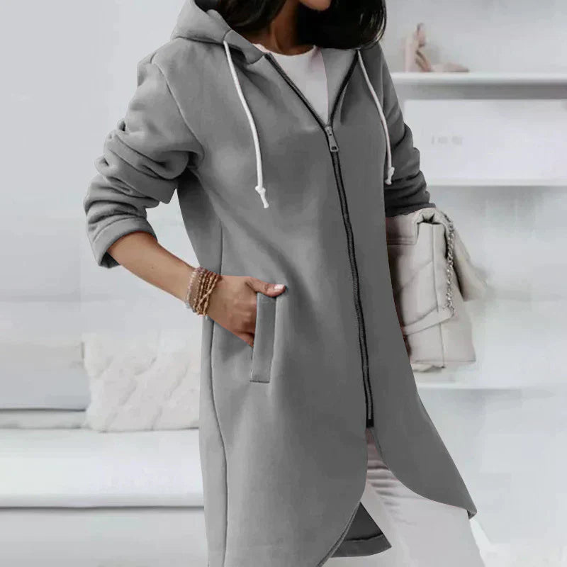 WW | Zip-Up Long Hooded Jacket