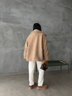 Cozy Oversized Women's Winter Jacket with Zipper and Pockets