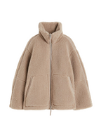 Cozy Oversized Women's Winter Jacket with Zipper and Pockets