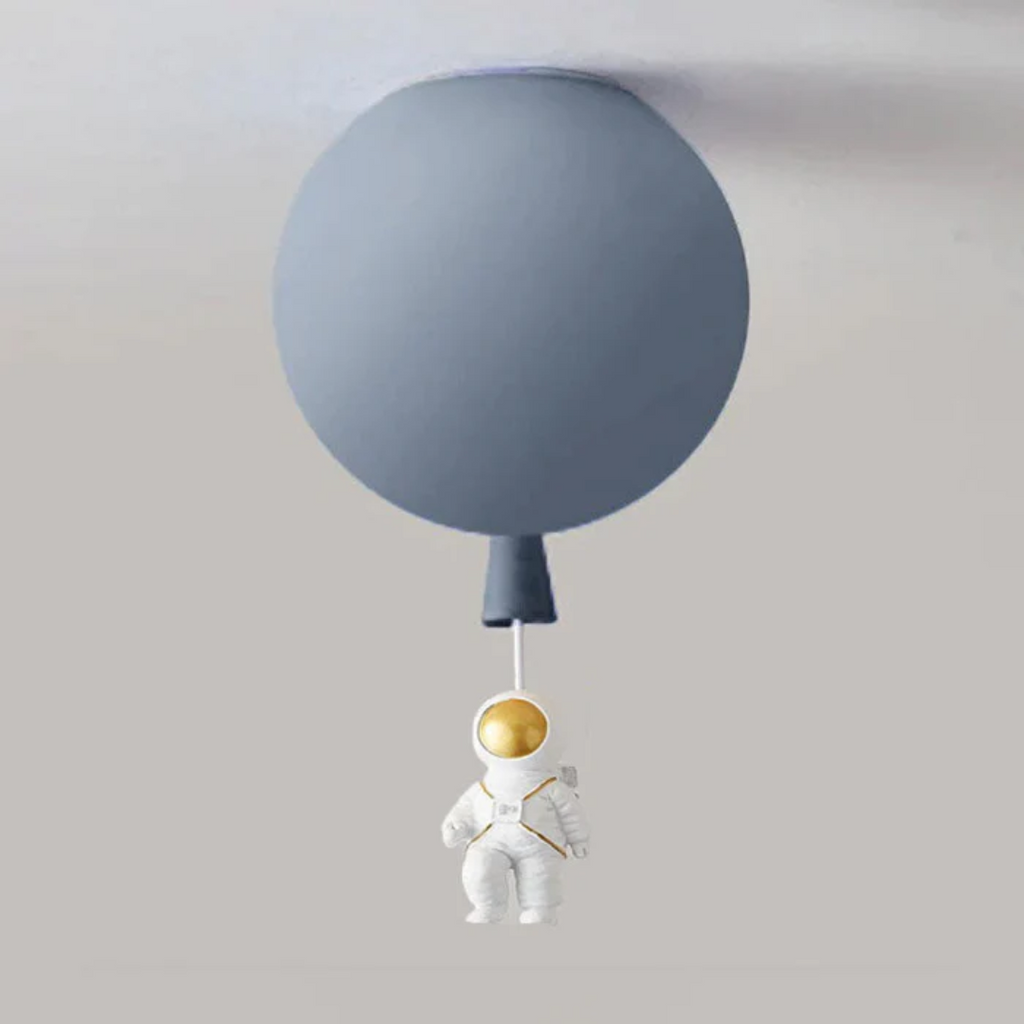CosmoGlow Modern LED Ceiling Lamp - Moon & Astronaut Design for Kids' Rooms