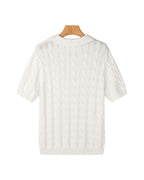 FLORENCE Cable Knit Polo Shirt