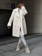 Women's Chic Oversized Lapel Button-Up Winter Coat