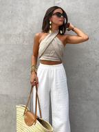 Mette-Rae - Crossback Halter Tank Top