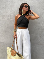 Mette-Rae - Crossback Halter Tank Top