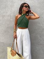 Mette-Rae - Crossback Halter Tank Top