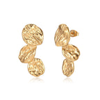Lauren - Textured Gold Earrings