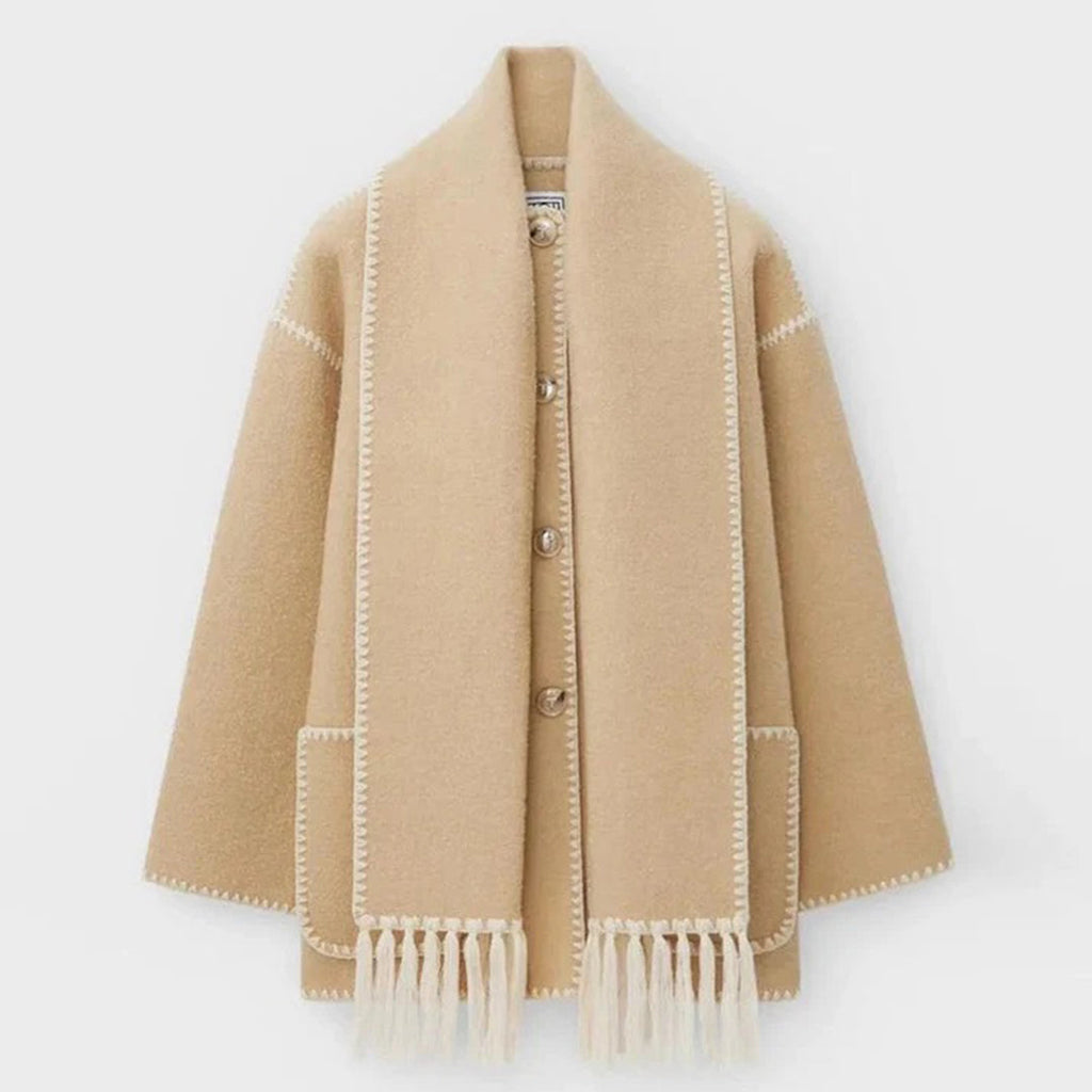LATRICE - Elegant Coat with Scarf