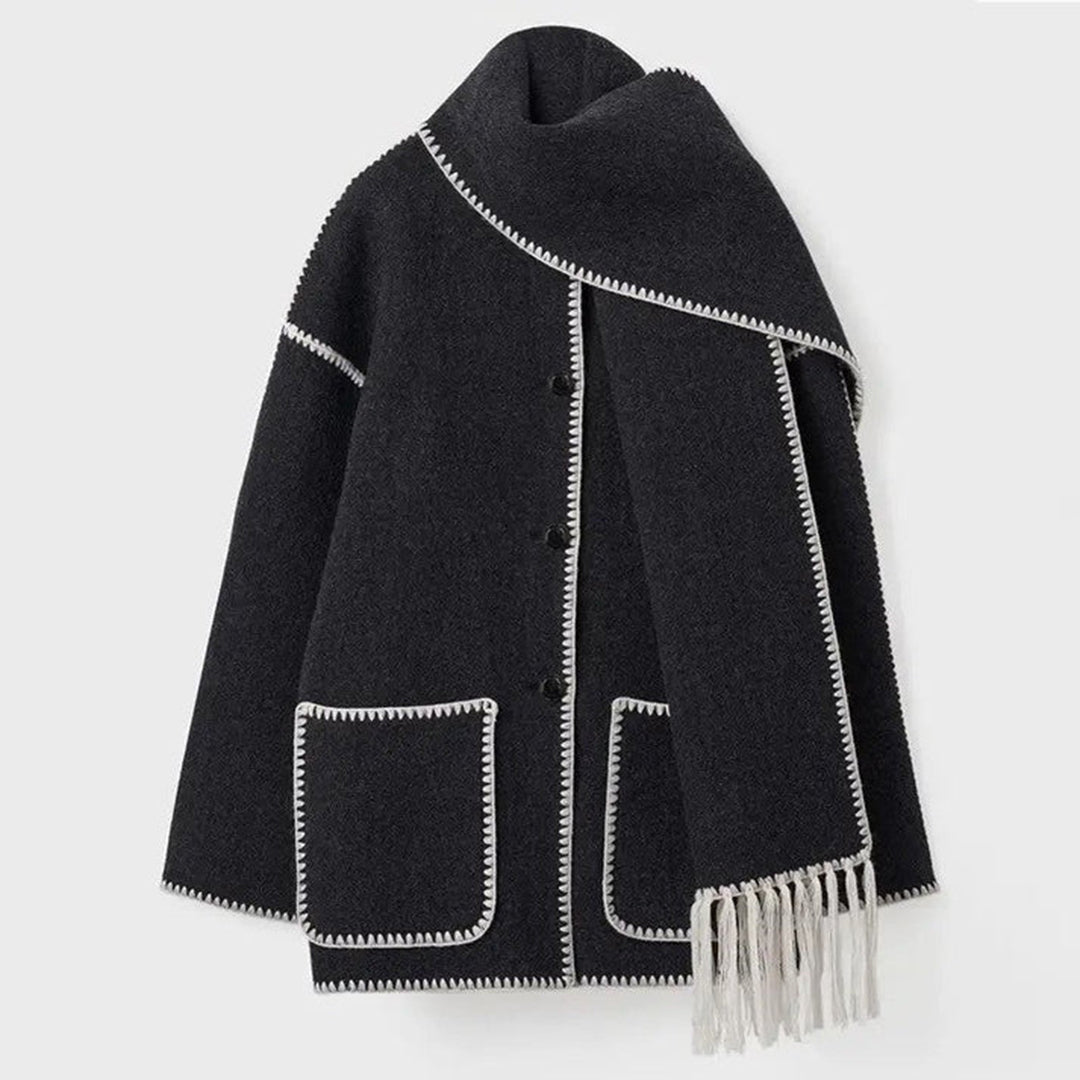LATRICE - Elegant Coat with Scarf