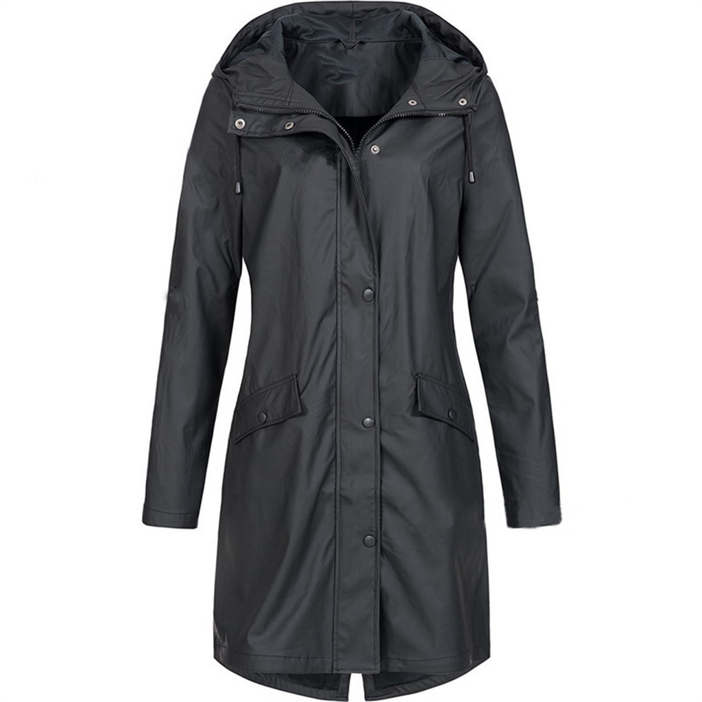 Lightweight Waterproof Rain Jacket for Women with Hood and Pockets
