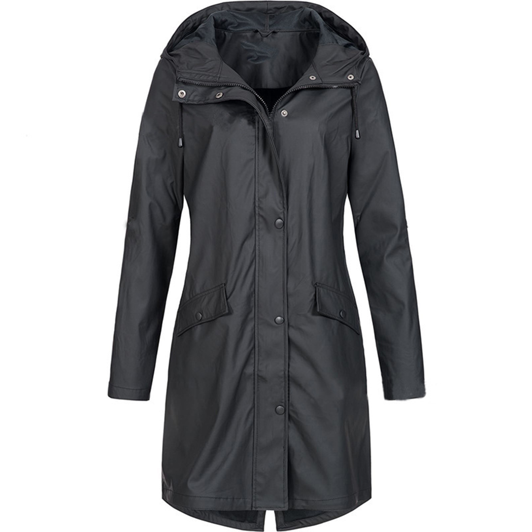 Lightweight Waterproof Rain Jacket for Women with Hood and Pockets