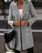 Slim Fit Double-Breasted Blazer for Women