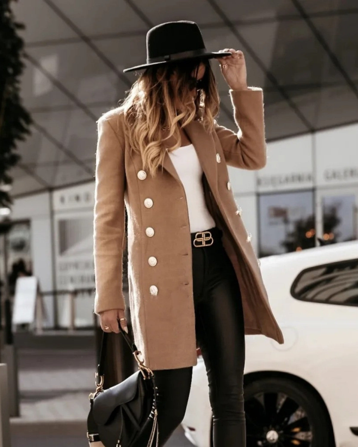 Slim Fit Double-Breasted Blazer for Women