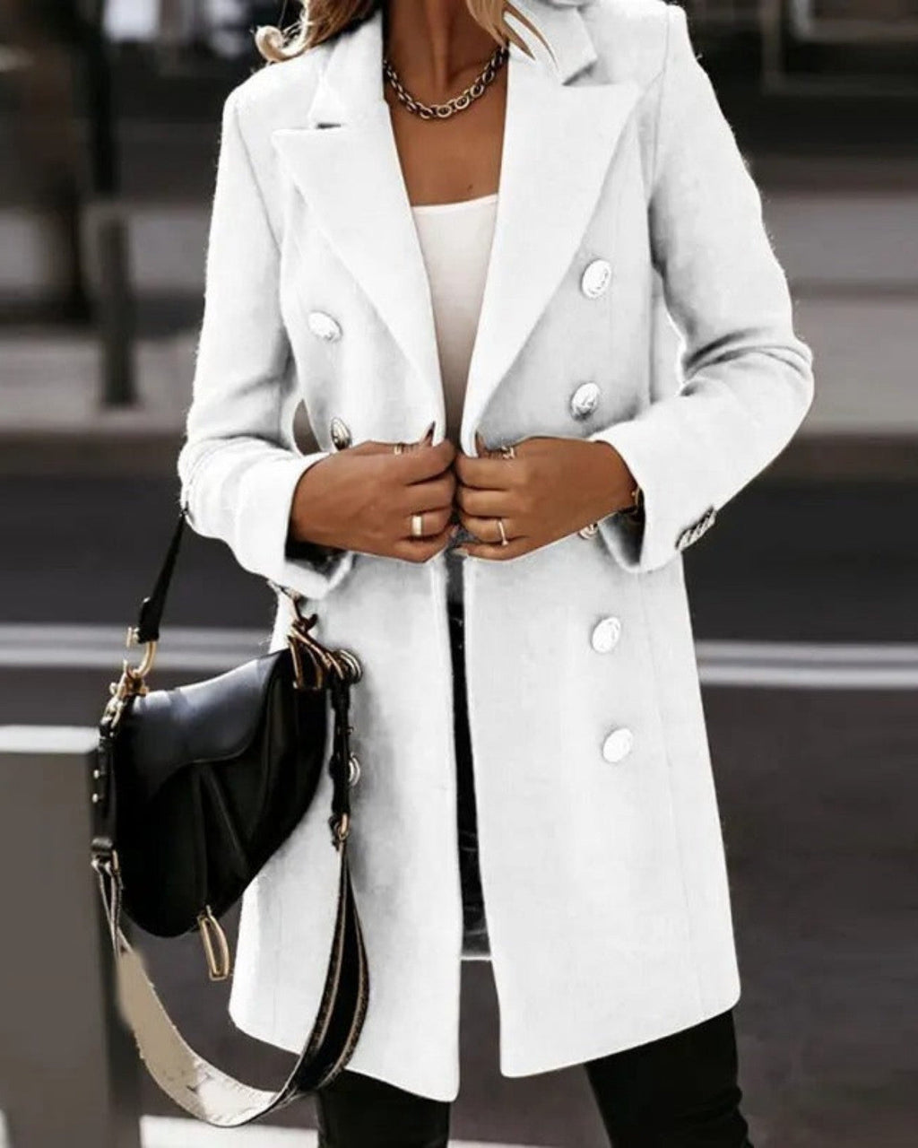 Slim Fit Double-Breasted Blazer for Women