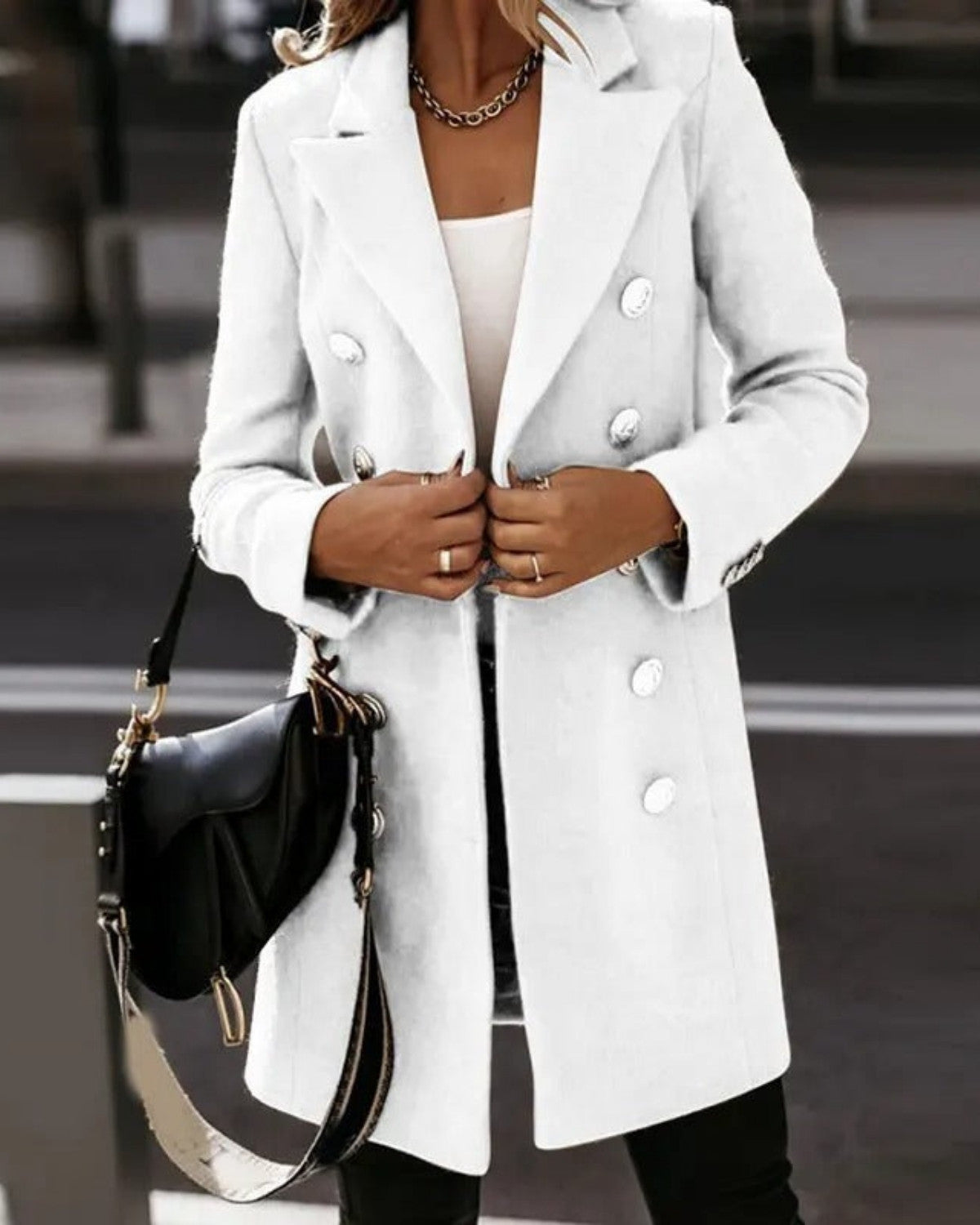 Slim Fit Double-Breasted Blazer for Women
