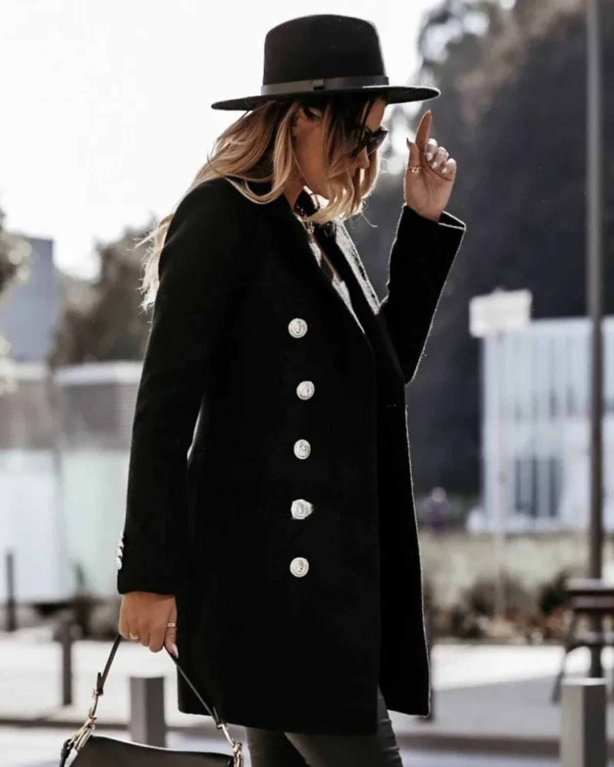 Slim Fit Double-Breasted Blazer for Women