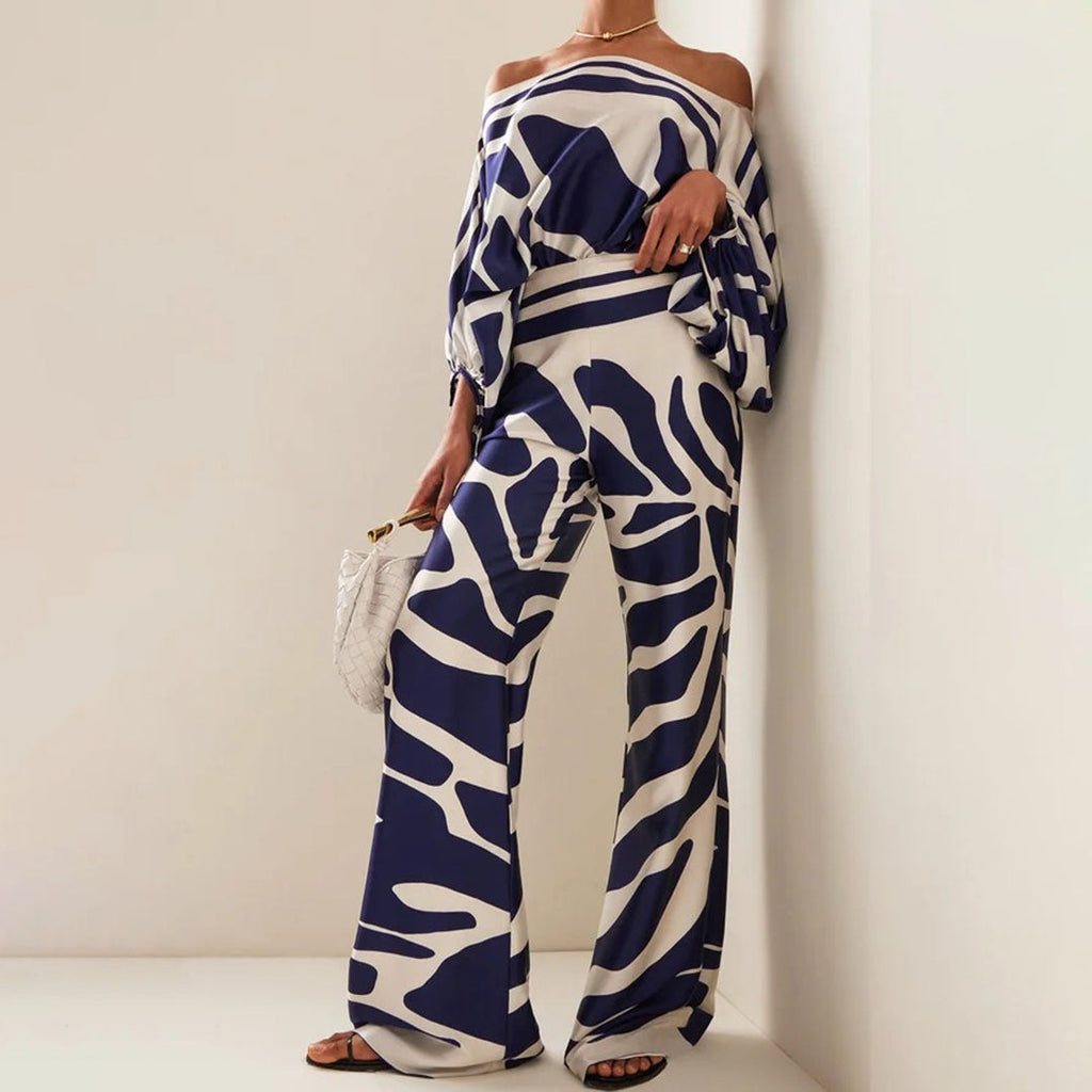 Ise - Stylish Satin Set with Unique Print