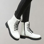 Women's Ankle Combat Boots with Zipper and Non-Slip Sole