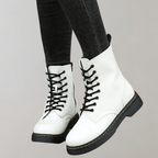 Women's Ankle Combat Boots with Zipper and Non-Slip Sole