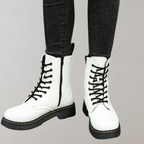 Women's Ankle Combat Boots with Zipper and Non-Slip Sole