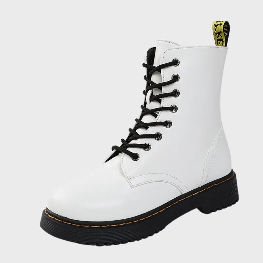 Women's Ankle Combat Boots with Zipper and Non-Slip Sole