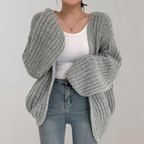 Women's Relaxed Fit Ribbed Oversized Cardigan