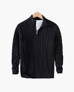 TAEBAEK Zip-Up Cable Knit Sweater