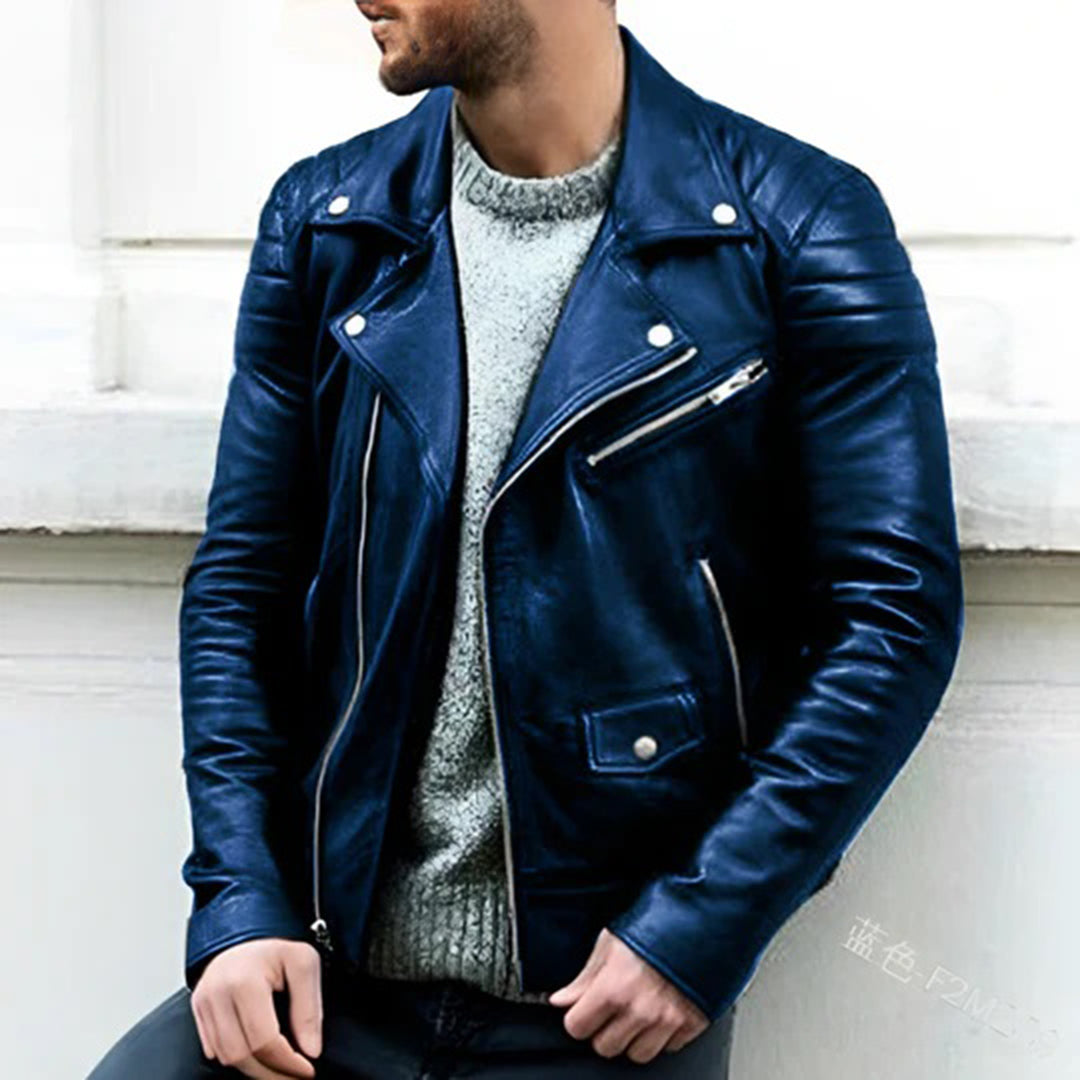 CRUZ - Men's Leather Biker Jacket - Ideal for Summer Wear