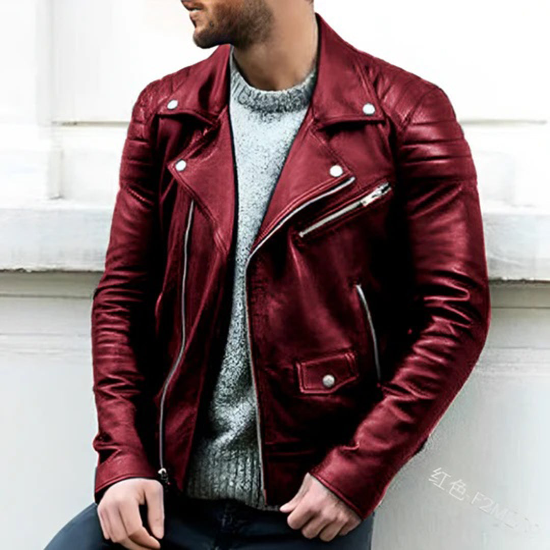 CRUZ - Men's Leather Biker Jacket - Ideal for Summer Wear