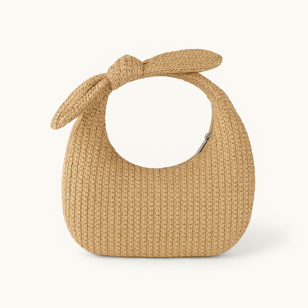 Ella & Rose - Woven Straw Knot Tote