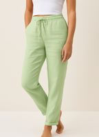 Lightweight Wide-Leg Summer Trousers for Women with Drawstring