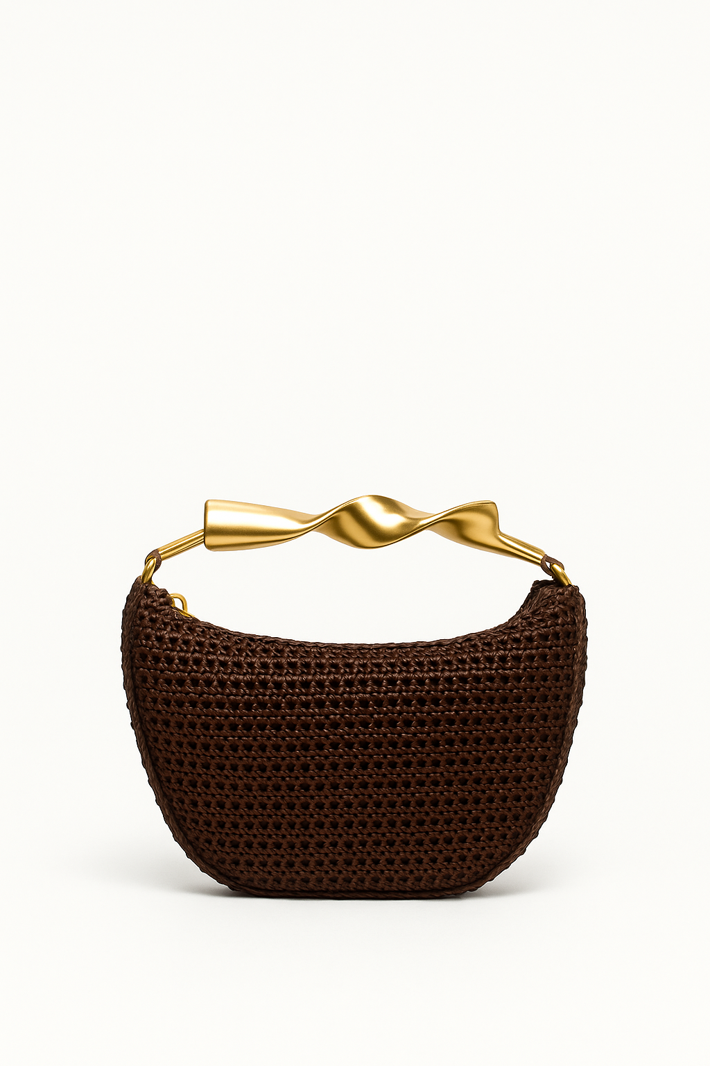 Ella & Rose - Woven Handbag with Gold Accent