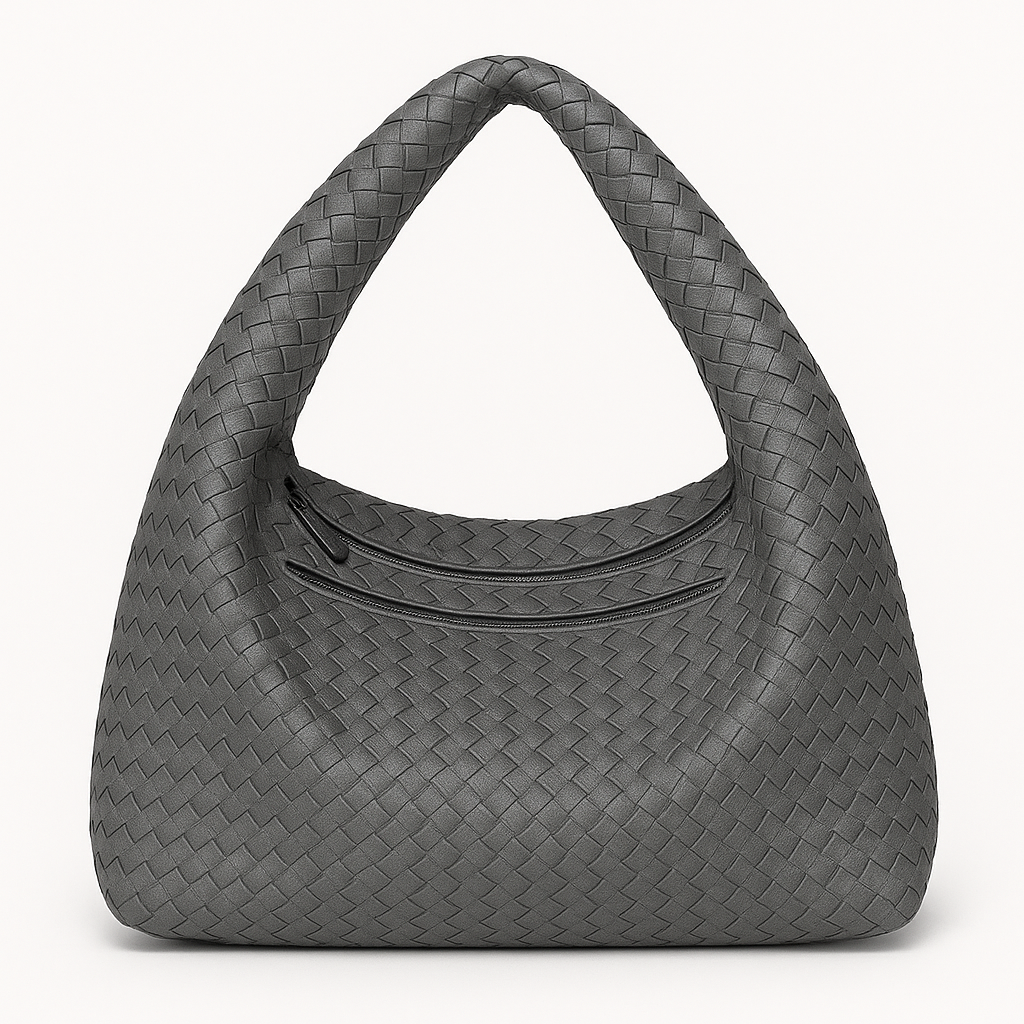 Vegan Leather Woven Handbag