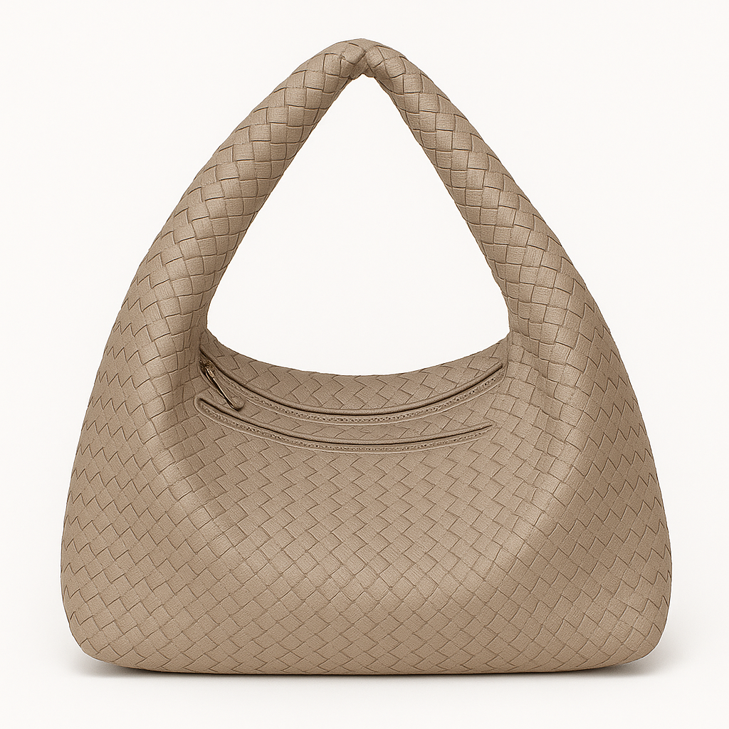 Vegan Leather Woven Handbag