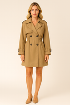 Stylish Women's Belted Mini Trench Coat for Spring