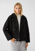 Jitske - Stylish Short Peacoat with Double Button Closure
