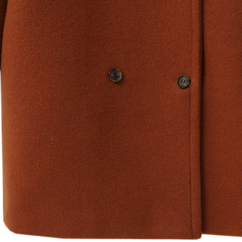Double-Breasted Long Wool Coat for Women – Perfect for Autumn
