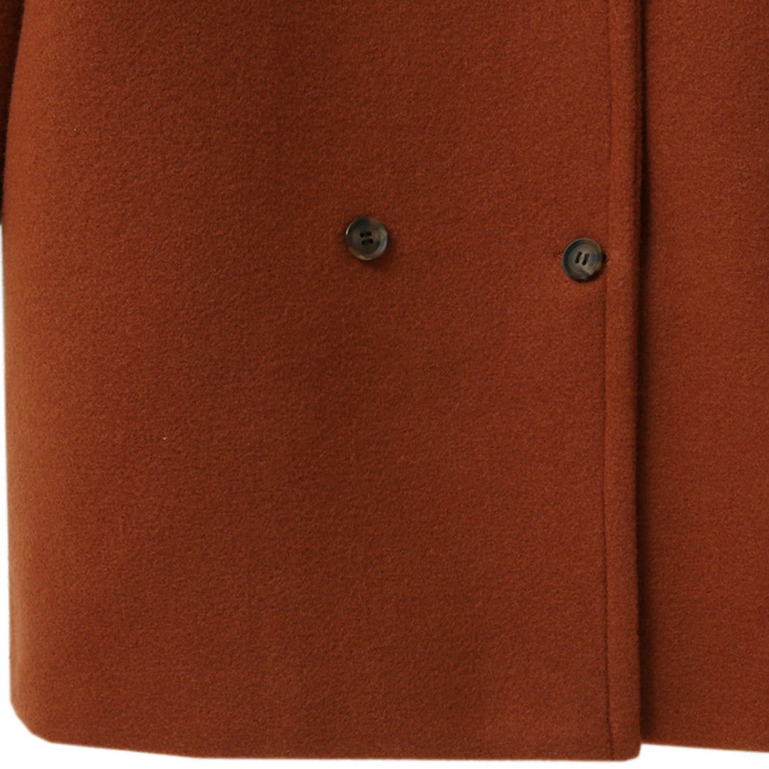 Double-Breasted Long Wool Coat for Women – Perfect for Autumn