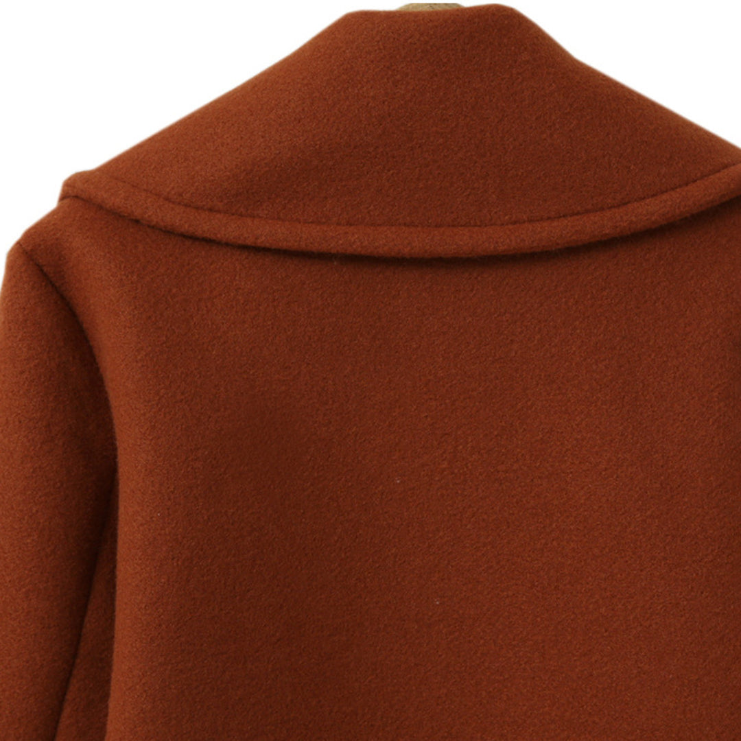 Double-Breasted Long Wool Coat for Women – Perfect for Autumn