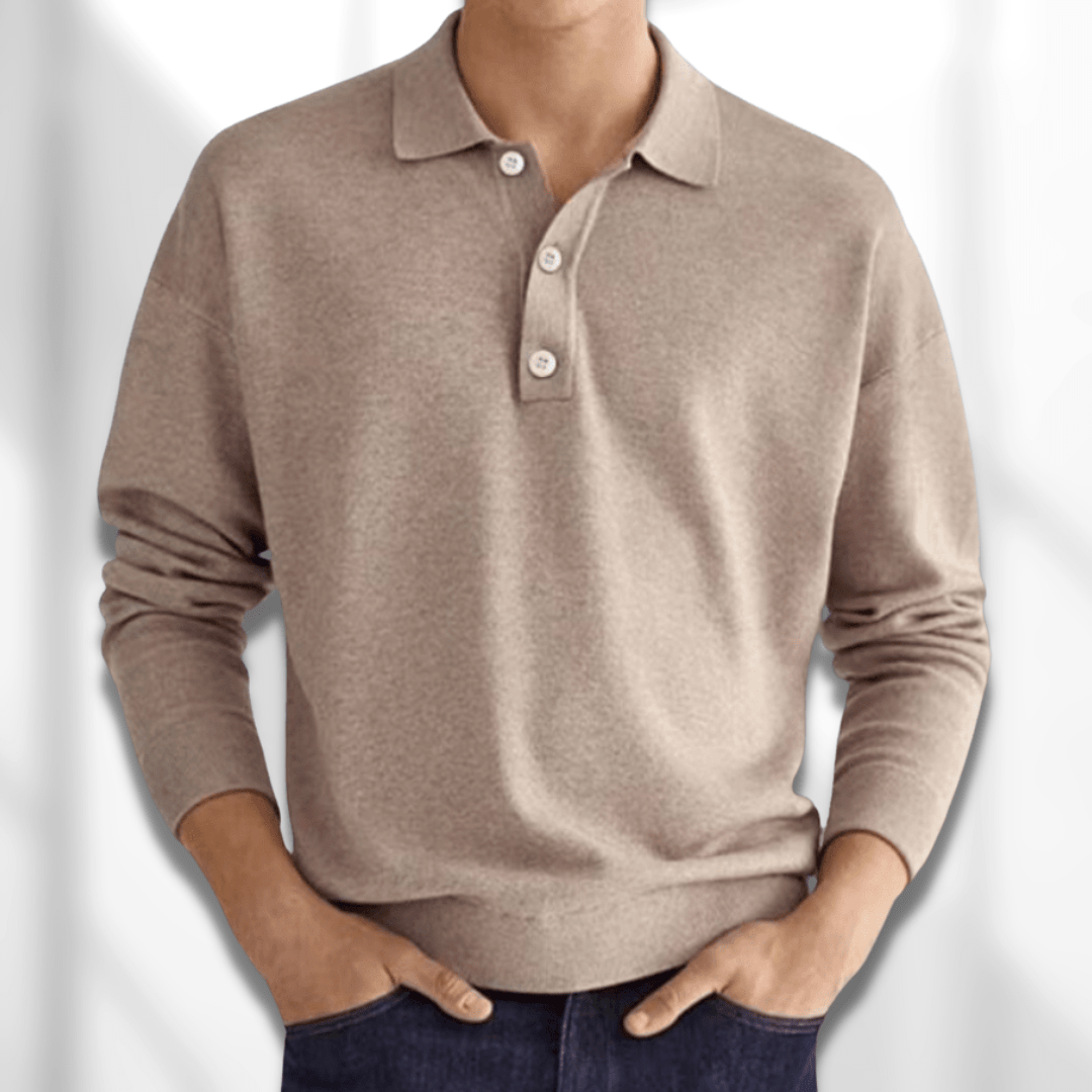 LEON - Men's Knit Polo Sweater