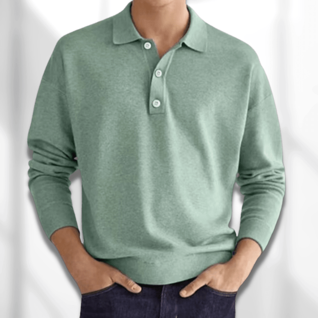 LEON - Men's Knit Polo Sweater