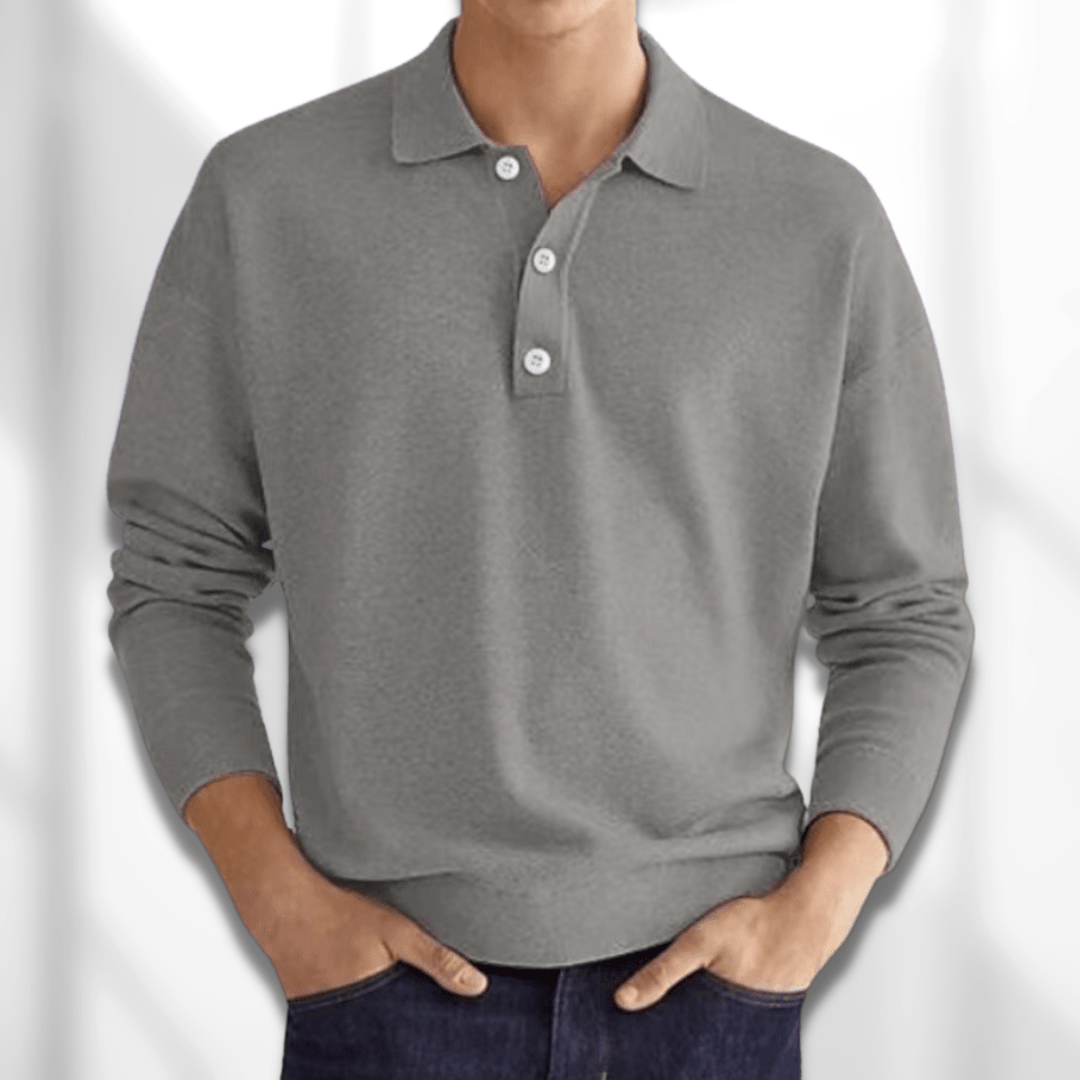 LEON - Men's Knit Polo Sweater