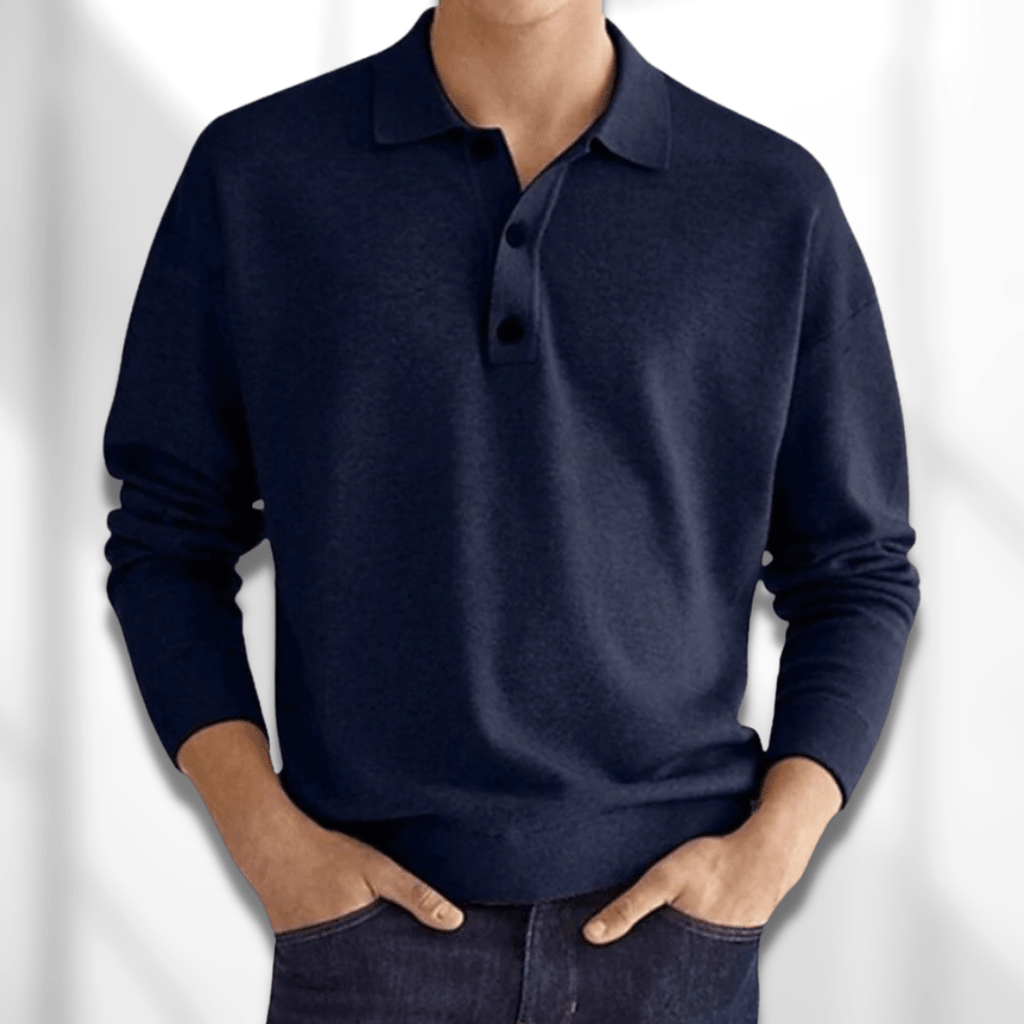 LEON - Men's Knit Polo Sweater