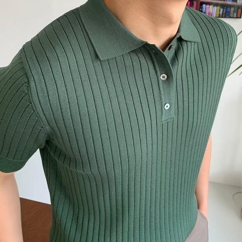 GIMCHEON Knit Polo Top