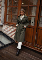 Chic Double-Breasted Midi Trench Coat for Women with Belt