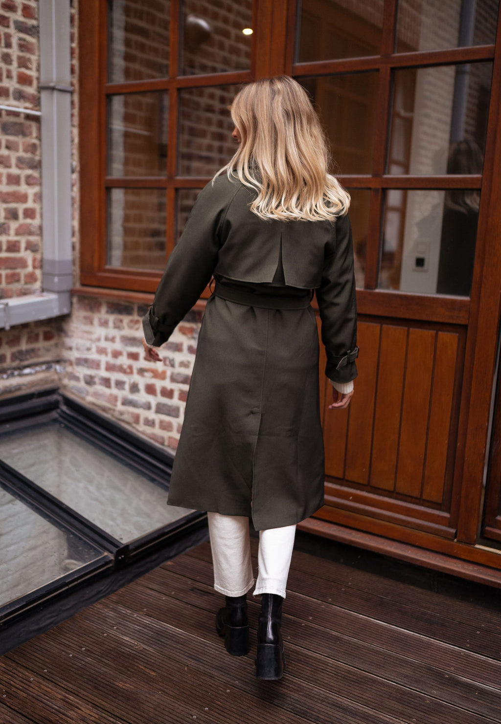 Chic Double-Breasted Midi Trench Coat for Women with Belt